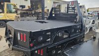 84" x 103" Bradford Built 4-box Regulator, Steel Flatbed, Skirted, Single Rear Wheel