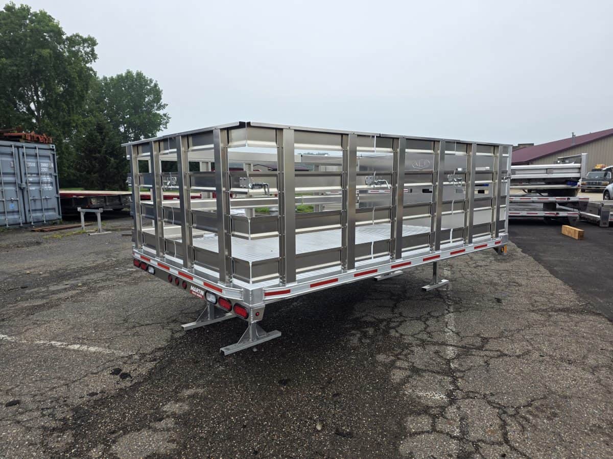 98" x 144" BX Model Dual Rear Wheel 84" Chassis Aluminum Flatbed w/ Square Style Headboard & Stake Body Racks - Image 2