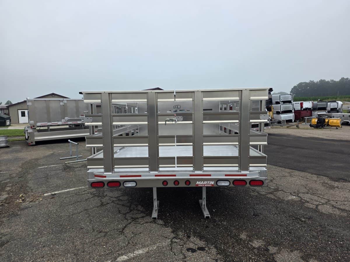 98" x 144" BX Model Dual Rear Wheel 84" Chassis Aluminum Flatbed w/ Square Style Headboard & Stake Body Racks - Image 3