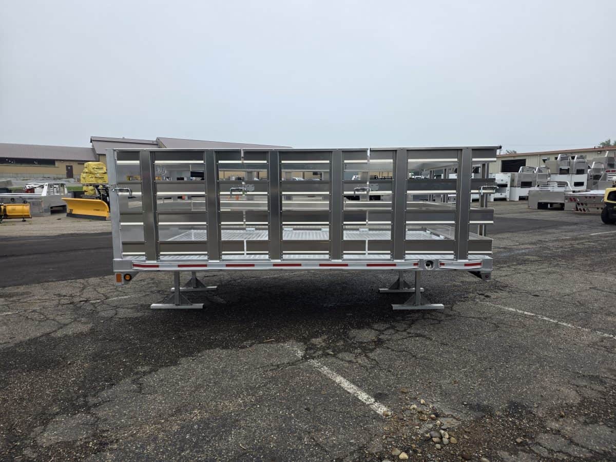 98" x 144" BX Model Dual Rear Wheel 84" Chassis Aluminum Flatbed w/ Square Style Headboard & Stake Body Racks - Image 5